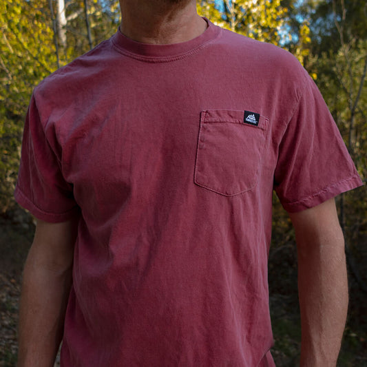 crimson heavyweight pocket tee front