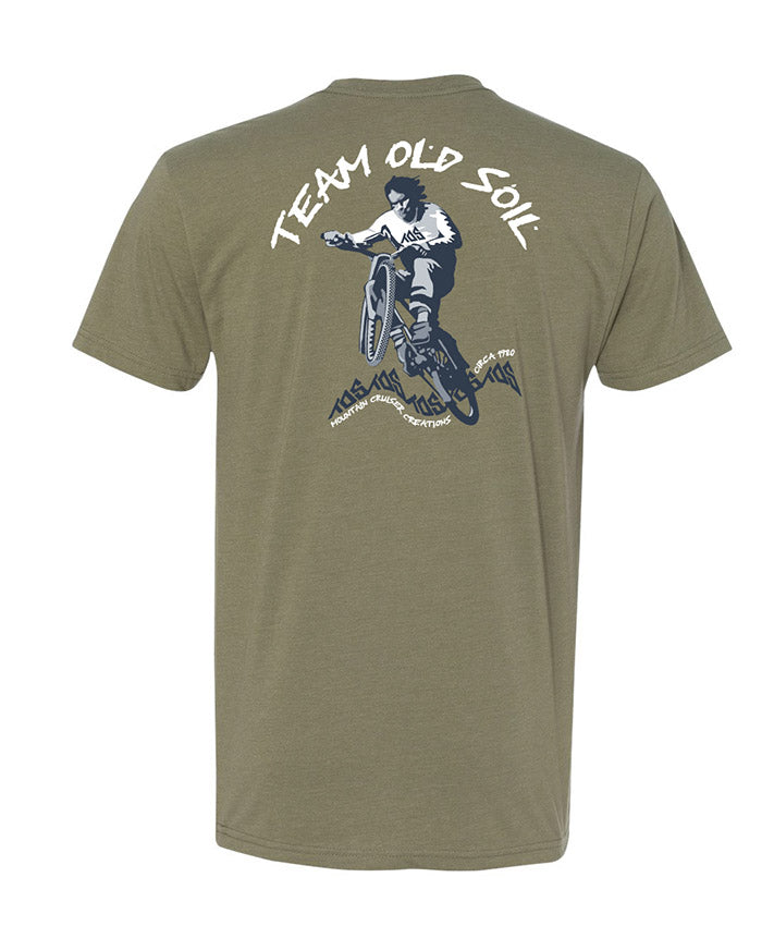 Mountain Crusier Creations olive green s/s tee shirt