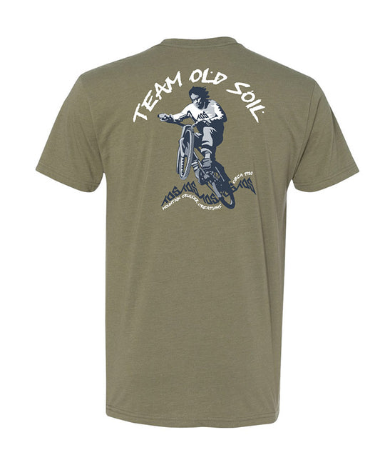 Mountain Crusier Creations olive green s/s tee shirt