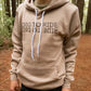 Khaki/tan extra soft fleece pullover front in the forest